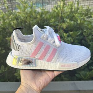 Adidas NMD_R1 White True Pink Hologram Women's Athletic Shoes FZ3777 Size 6.5